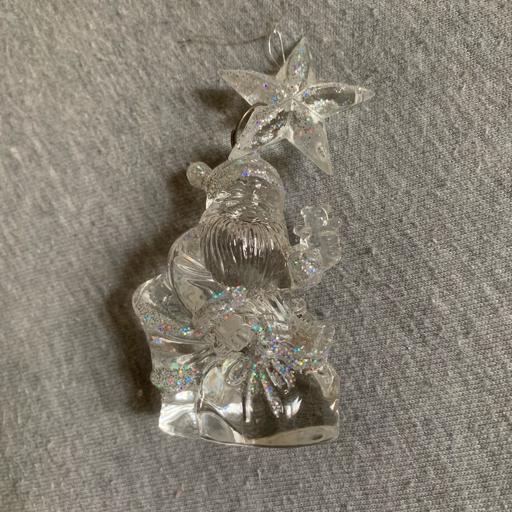 Glittery Santa ornament